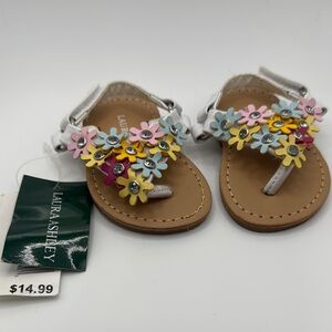 Laura Ashley Baby Floral Sandals - White and Multicolor 0/3m